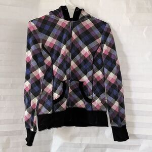 Self Esteem Multicolored Full Zip Hoodie Long Sleeve Girls Size Large Casual